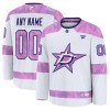 Dresovi Dallas Stars 2024-25 Fanatics Hockey Fights Cancer Practice Custom Bijela - Muške